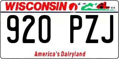 WI license plate 920PZJ