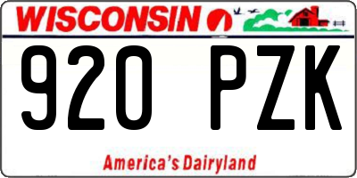 WI license plate 920PZK