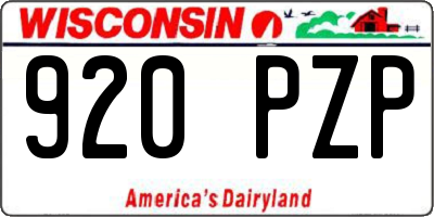 WI license plate 920PZP
