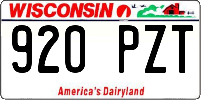 WI license plate 920PZT
