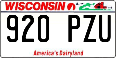 WI license plate 920PZU