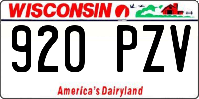 WI license plate 920PZV
