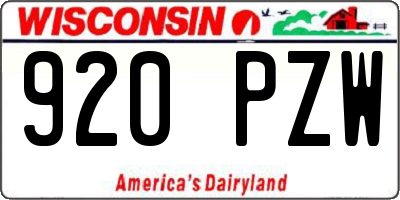 WI license plate 920PZW