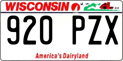 WI license plate 920PZX