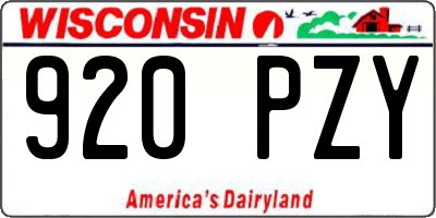 WI license plate 920PZY