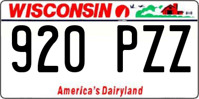 WI license plate 920PZZ