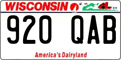 WI license plate 920QAB