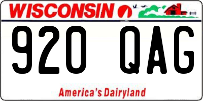 WI license plate 920QAG