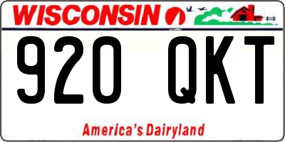 WI license plate 920QKT