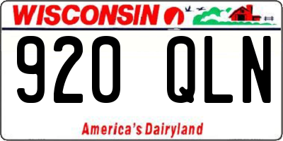 WI license plate 920QLN