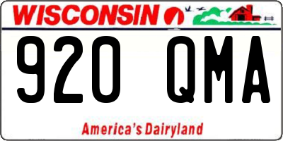 WI license plate 920QMA