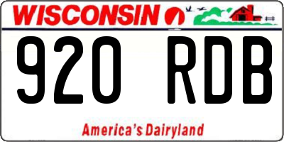 WI license plate 920RDB