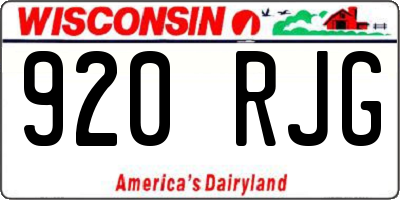 WI license plate 920RJG