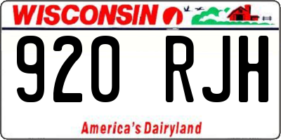 WI license plate 920RJH