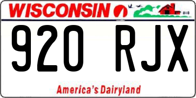 WI license plate 920RJX