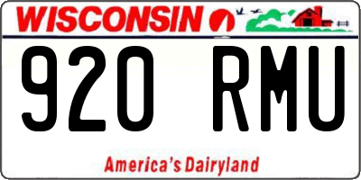 WI license plate 920RMU
