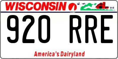WI license plate 920RRE