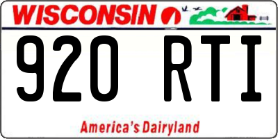WI license plate 920RTI