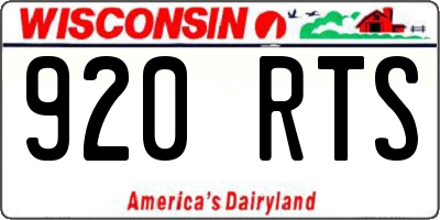 WI license plate 920RTS