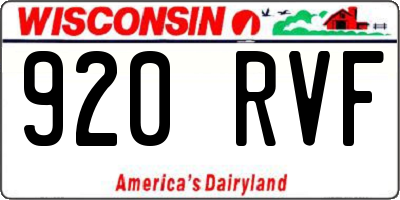 WI license plate 920RVF