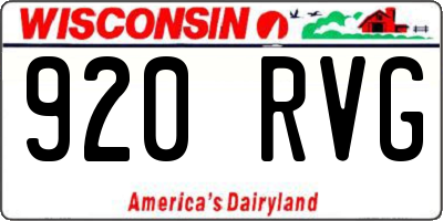 WI license plate 920RVG