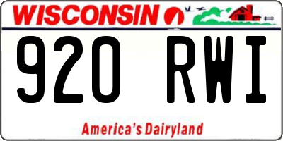 WI license plate 920RWI