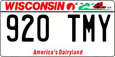 WI license plate 920TMY