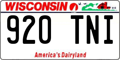 WI license plate 920TNI