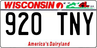 WI license plate 920TNY
