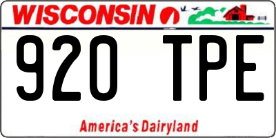 WI license plate 920TPE