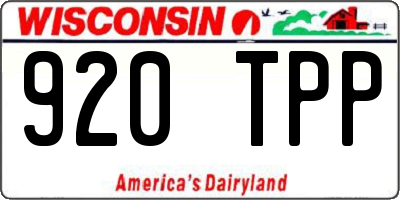 WI license plate 920TPP