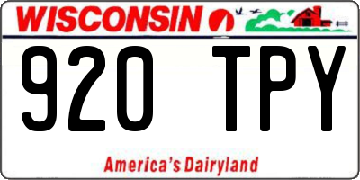 WI license plate 920TPY