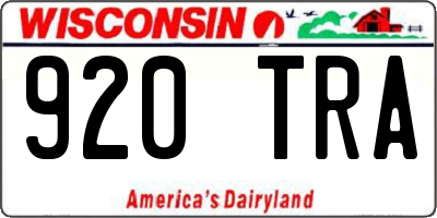 WI license plate 920TRA