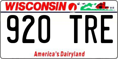 WI license plate 920TRE