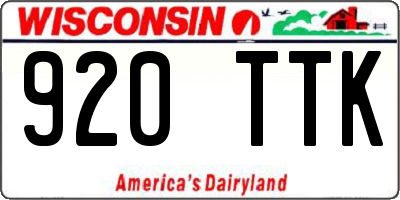 WI license plate 920TTK