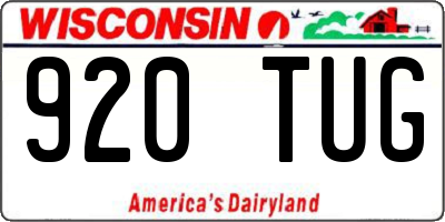 WI license plate 920TUG