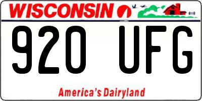 WI license plate 920UFG