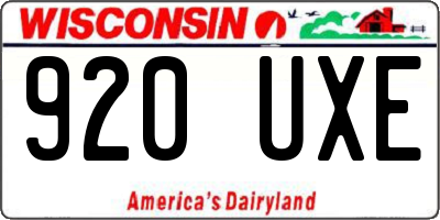 WI license plate 920UXE