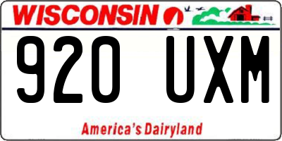 WI license plate 920UXM