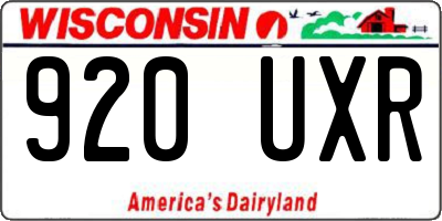 WI license plate 920UXR