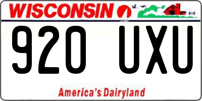 WI license plate 920UXU