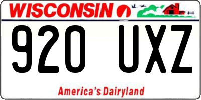 WI license plate 920UXZ