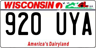 WI license plate 920UYA
