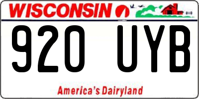 WI license plate 920UYB