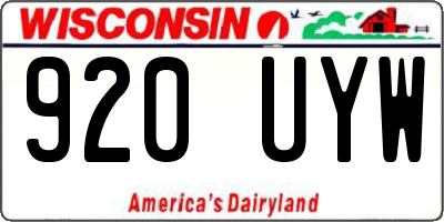 WI license plate 920UYW