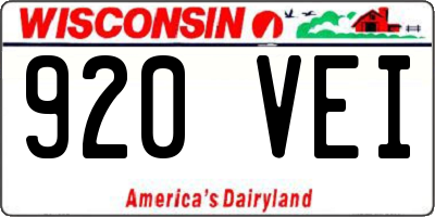 WI license plate 920VEI