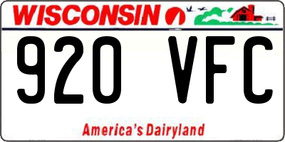 WI license plate 920VFC