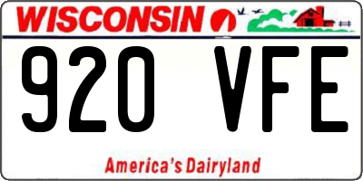 WI license plate 920VFE