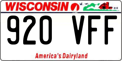 WI license plate 920VFF