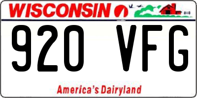WI license plate 920VFG